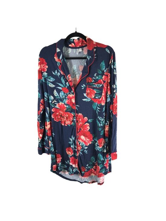 Nordstrom Other - Nordstrom Womens Nightgown Sleep Shirt Floral Blue Red L